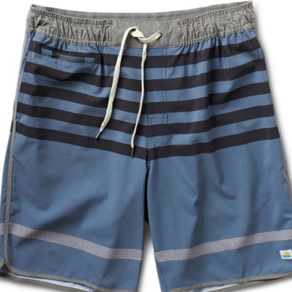 Vuori Mens blue stripe “Banks Shorts” drawstring with pockets 8.5” M - Picture 1 of 11